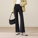 逸陽(yáng)（ESE-Y）奧利絨微喇牛仔褲女2025秋冬上新款喇叭褲子 黑色 28