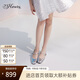73Hours趙露思同款女鞋突然可愛(ài)25新款春秋法式銀色瑪麗珍鞋女單鞋