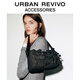 URBAN REVIVO冬季新款女士蝴蝶結手提單肩包UAYB50195 黑色