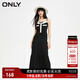 ONLY秋冬時(shí)尚V領(lǐng)蛋糕裙吊帶中長(zhǎng)款連衣裙女|123407018 H1Z 黑色BLACK M 165/84A