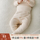 OAK FAMILY新生嬰兒衣服寶寶護肚衣高腰護肚褲長(cháng)袖長(cháng)褲連體衣 燕麥棕（護肚褲） 73cm