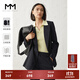麥檬商場同款麥檬2022年秋季新款西服條紋駁領(lǐng)外套褲子女 深藏青西裝  599C210141-1 S 155/80A （110斤以下）