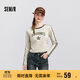 森馬（Semir）長(zhǎng)袖t恤女短款圖案插肩袖緊身春季美式撞色上衣107124101006