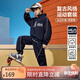 ASK JUNIOR運動(dòng)風(fēng)男童套裝秋撞色休閑外套束腳褲兒童套裝 藏青色 160