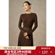 獨(dú)束大碼女裝簡(jiǎn)約百搭打底毛針織衫2024冬季新款柔軟親膚針織內(nèi)搭 咖色 2XL (尺碼：4) (尺碼：4)