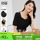 歐莎（OSA）短袖女時(shí)尚高級(jí)感2025新款泡泡袖減齡t恤短款修身顯瘦高檔上衣 黑色 M