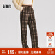 森馬（Semir）休閑褲女格紋闊腿褲復古風(fēng)潮流2024冬季時(shí)尚仿呢長(cháng)褲109724127008