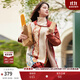 兩三事披肩斗篷外套女秋冬連帽長(cháng)款藍色毛衣開(kāi)衫外搭大衣梵高信使 磚紅色 均碼 F