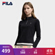 FILA 斐樂(lè )官方女子針織長(cháng)袖衫2025冬季新款時(shí)尚休閑半拉鏈修身長(cháng)T 傳奇藍-NV M 165/84A/M