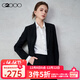 G2000【舒適挺括/商場(chǎng)同款】女裝2025秋冬商務(wù)通勤修身設計西服套裝 西服-易打理-黑色修身 L （38）