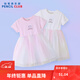 鉛筆俱樂(lè )部鉛筆俱樂(lè )部童裝2025夏裝新款女童連衣裙中大童網(wǎng)紗彩虹裙子短袖 粉紅 150 cm
