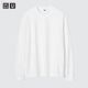 優(yōu)衣庫男裝女裝AIRism棉混紡圓領(lǐng)T恤/長(cháng)袖482293 485562 482293/00白色 L