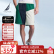 諾帝卡（NAUTICA）【商場(chǎng)同款】男裝春夏新款防輕濺水防曬拼色沙灘短褲男BS4112 松綠色30T L