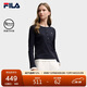 FILA斐樂(lè )官方女子針織長(cháng)袖衫2025冬時(shí)尚假兩件休閑修身亨利衫