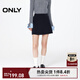 ONLY2025秋季新款純色A字剪裁防走光設計短裙半身裙女|12531E002 E39夜空藍色 L