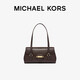 MICHAEL KORS新年禮物輕奢MK女包FLEUR皮質(zhì)手提單肩包 中號 巧克力色