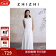 致知ZHIZHI 叢花令 一字領(lǐng)T恤料簡(jiǎn)約A字連衣裙女夏2025新款 雅白 M