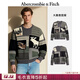 Abercrombie & Fitch【美式復古】大麋鹿圖案圓領(lǐng)寬松針織衫25秋冬男裝120-5181 黑灰圖案 L (180/108A)