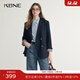 KBNE藏青西裝領(lǐng)短外套女小個(gè)子長(cháng)袖上衣春秋新款氣質(zhì)學(xué)院風(fēng)外衣 藏青色 S