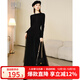 晚白爆款網(wǎng)紗小黑裙2025秋季新款洋氣百搭內搭長(cháng)裙設計感顯瘦連衣裙 黑色 L