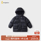童泰（TONGTAI）寶寶羽絨服冬季衣服兒童中長(cháng)款連帽三防外套鴨絨上衣黑色100cm