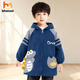 必好妝詩(shī)兒童罩衣羽絨服護衣外穿男女寶寶防水防臟畫(huà)畫(huà)外套幼兒園圍裙防臟 藍色恐龍 130【建議5-6歲 身高105-120cm】