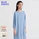 BLUE ERDOS連衣裙女裝春夏時(shí)尚簡(jiǎn)約舒適直筒七分袖純色長(cháng)裙B235I4023 水藍 165/84A/M