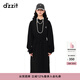 DZZIT地素春季復古運動(dòng)連帽設計松緊腰頭衛衣連衣裙女 黑色 S