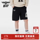BOY JUNIOR夏季兒童寬松短褲百搭潮酷輕薄舒適五分褲男女童 黑色 155