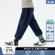 馬·拉?。∕.Latin）/童裝兒童褲子冬新款男女大童撞色費爾島加絨針織中褲 藏青 120cm