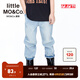 little MO&Co.童裝夏裝兒童褲子男童長(cháng)褲女童純棉長(cháng)款牛仔褲 牛仔藍色 110 110/53
