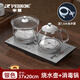 半球（PESKOE）全自動(dòng)上水壺控溫一體機桌泡茶電熱燒水壺304不銹鋼電茶壺抽水茶幾茶臺煮茶器抽水燒水器茶具套裝 1.0L 銀色【燒水清潔款】