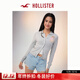 HOLLISTER25秋冬甜美費爾島外搭針織開(kāi)衫外套女裝350-5066 淺麻灰色 S (165/84A)