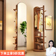 柏帝奇實(shí)木掛衣架臥室落地衣帽架帶鏡子一體客廳家用可移動(dòng)多功能置物架 進(jìn)口實(shí)木【中號雙層】旋轉款·胡