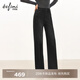 伊芙麗（eifini）蔣欣代言伊芙麗彈力加絨發(fā)熱牛仔褲修身直筒褲子女2025秋季新款 黑色 XL 125-140斤