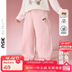 ASK JUNIOR兒童褲子冬季小童加絨保暖防風(fēng)束腳褲女童運動(dòng)休閑長(cháng)褲衛褲110