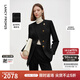 朗姿純羊毛黑色短外套2025年冬季新款高智氣質(zhì)設計感修身上衣女 黑色 M