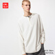 優(yōu)衣庫男裝女裝情侶華夫格亨利領(lǐng)套頭衫長(cháng)袖T恤479784 482766 482766/01乳白色 L