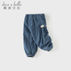 戴維貝拉（DAVE＆BELLA）兒童牛仔長(cháng)褲2026春裝新款純棉女童燈籠褲女寶寶束腳褲小童休閑褲 牛仔藍【現貨】 100 cm（建議身高90-100cm）