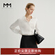 麥檬MM麥檬奢華質(zhì)感100真絲白色襯衫商場(chǎng)同款25年夏新品5G2120251 本白色 S