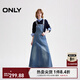 ONLY2025夏季新款復古做舊可調節背帶裙長(cháng)裙連衣裙女|125142044 J34 390洗水牛仔藍 M