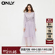 ONLY收腰歐根紗中長(cháng)款U領(lǐng)套裝連衣裙女|124146003 C39 冠薊紫色 M (165) 84A