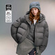初語(yǔ)超柔無(wú)膽泡芙羽絨服女2025冬新款連帽90絨高蓬松面包服 冰灰色  L