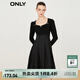 ONLY時(shí)尚肌理感拼接V領(lǐng)中長(cháng)款連衣裙女|123107045 H1Z 黑色BLACK L (170) 88A