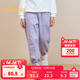 巴拉巴拉女童褲子兒童牛仔褲中大童秋裝甜美老爹褲寬松時(shí)尚長(cháng)褲潮 紫色調00377 165 cm