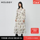 moussy 女裝新品新中式藝術(shù)印花茶歇裙連衣裙女028HAA30-1921 015花紋白色 S 00001/S