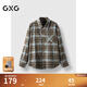 GXG男裝格子長(cháng)袖襯衫情侶潮慵懶襯衫外套25年春季新款#G25D033029 格紋 加厚 L