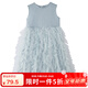 哈齒哈齒童裝兒童背心裙夏季新款公主裙女童仙氣紗裙寶寶禮服裙設計感 藍色 130