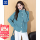 唐獅2025秋冬慵懶風(fēng)女翻領(lǐng)和高領(lǐng)兩穿開(kāi)衫