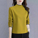 歐妤雙面德絨半高領(lǐng)打底衫女裝秋冬新款修身顯瘦保暖長(cháng)袖T恤上衣 芥末黃 XL 建議110-120斤